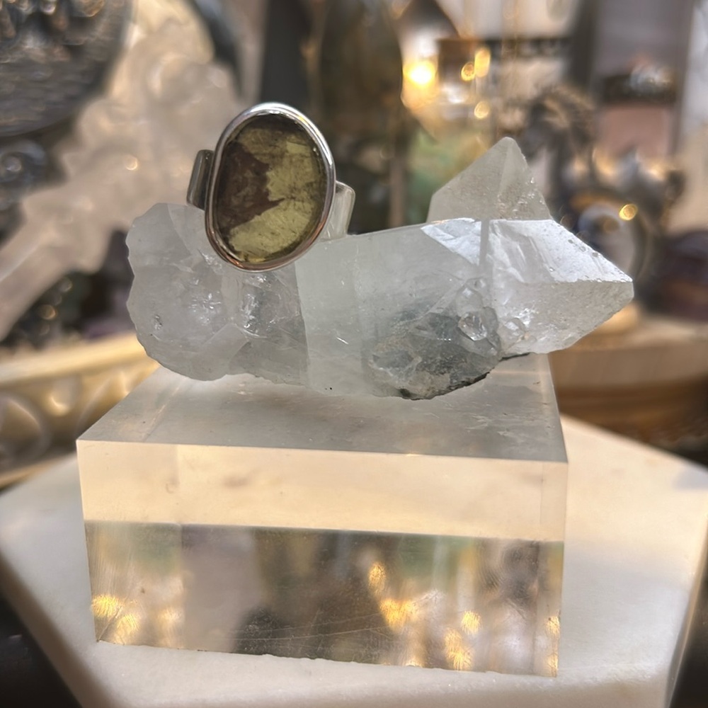 Watermelon Tourmaline Slice Ring - image 1